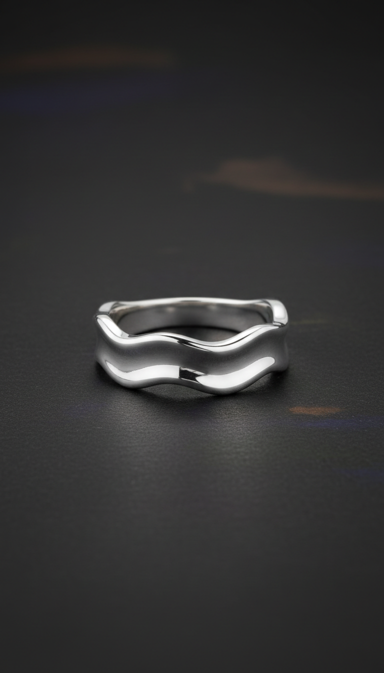 Fluid sterling silver ring