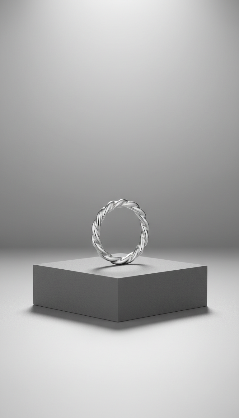 Twisted Form Silver Ring