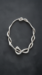 Organic form silver necklace