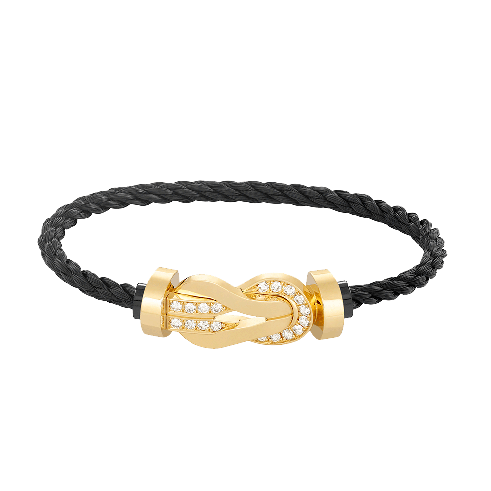 [Vicky]CHANCE LARGE 8 FIGURE BUCKLE HALF DIAMOND BRACELET GOLD