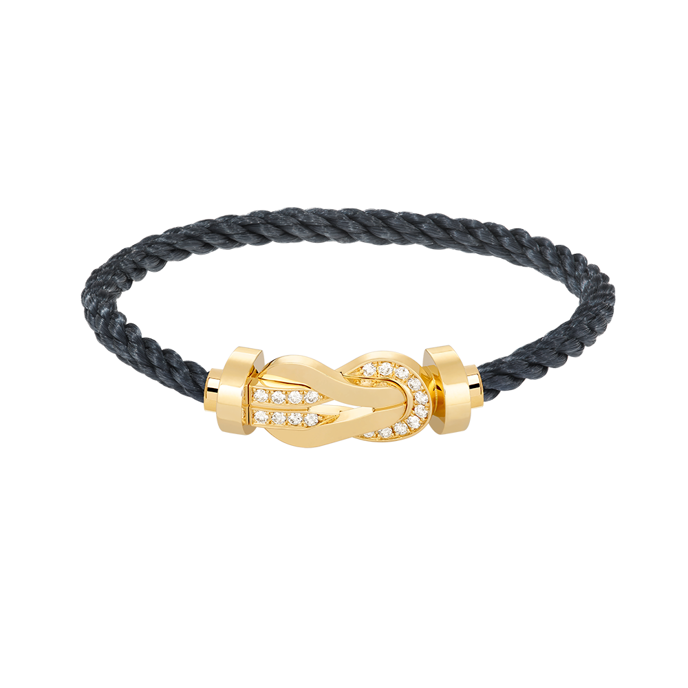 [Vicky]CHANCE LARGE 8 FIGURE BUCKLE HALF DIAMOND BRACELET GOLD