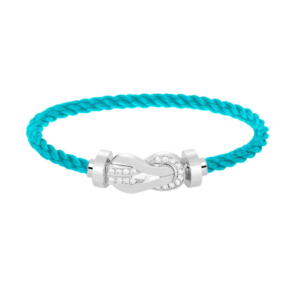 [Vicky]CHANCE LARGE 8 FIGURE BUCKLE HALF DIAMOND BRACELET SILVER