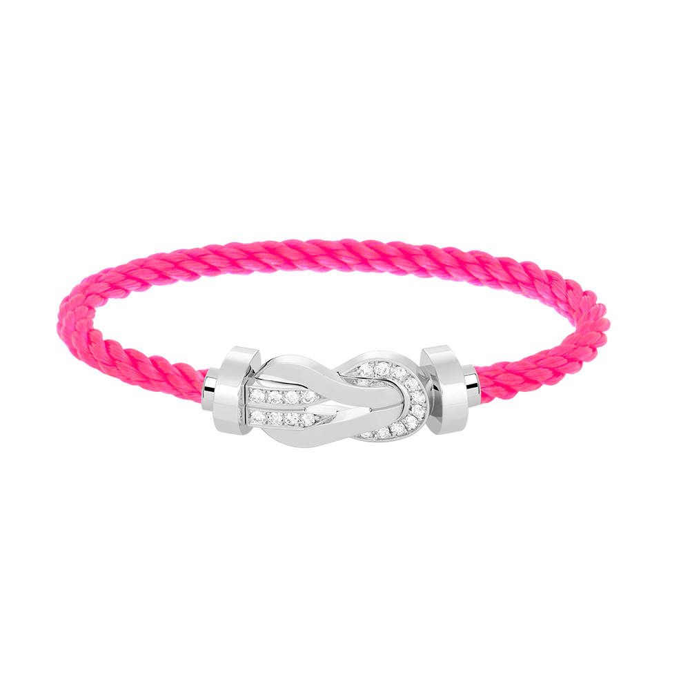 [Vicky]CHANCE LARGE 8 FIGURE BUCKLE HALF DIAMOND BRACELET SILVER