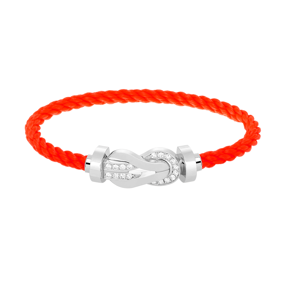 [Vicky]CHANCE LARGE 8 FIGURE BUCKLE HALF DIAMOND BRACELET SILVER