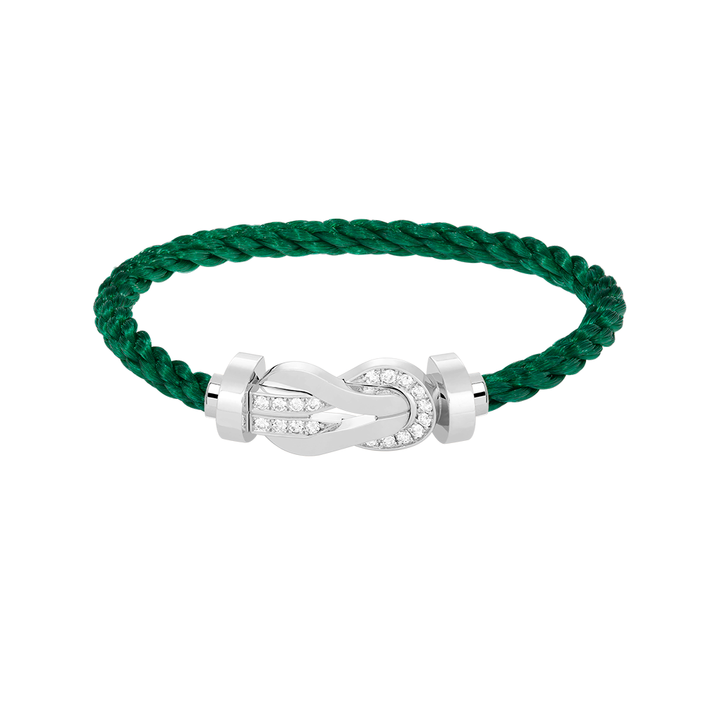 [Vicky]CHANCE LARGE 8 FIGURE BUCKLE HALF DIAMOND BRACELET SILVER