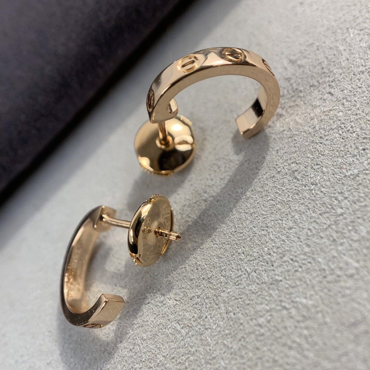 [Vicky]LOVE EARRINGS 2.65MM PINK GOLD