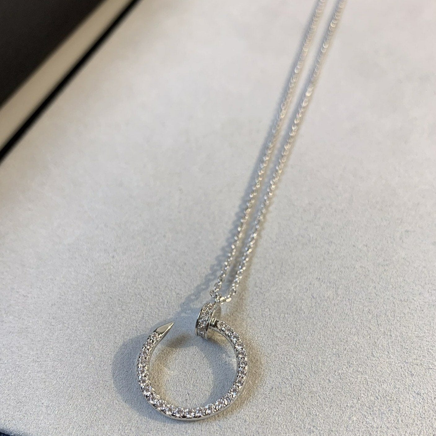 [Vicky]JUSTE NECKLACE SILVER DIAMONDS