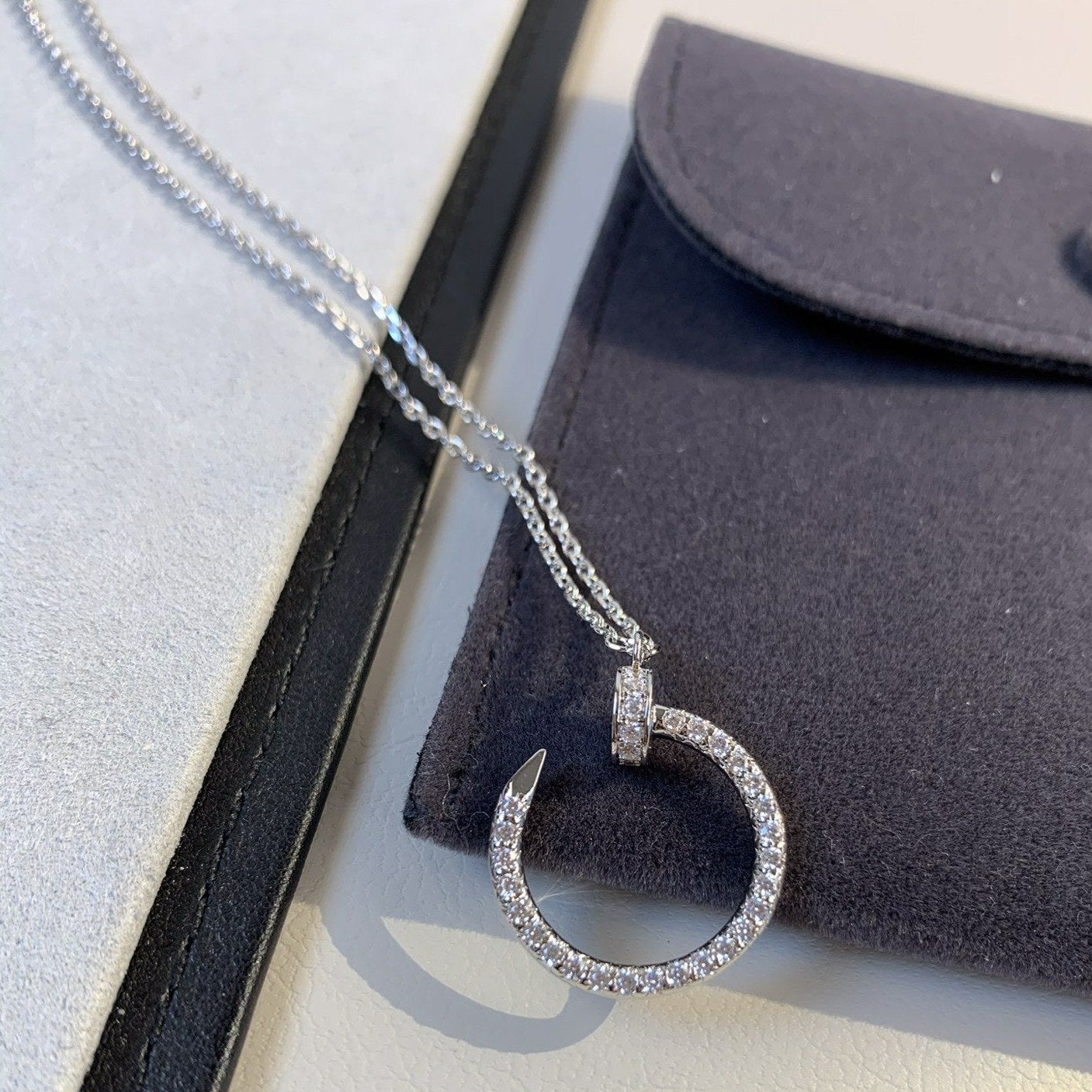 [Vicky]JUSTE NECKLACE SILVER DIAMONDS