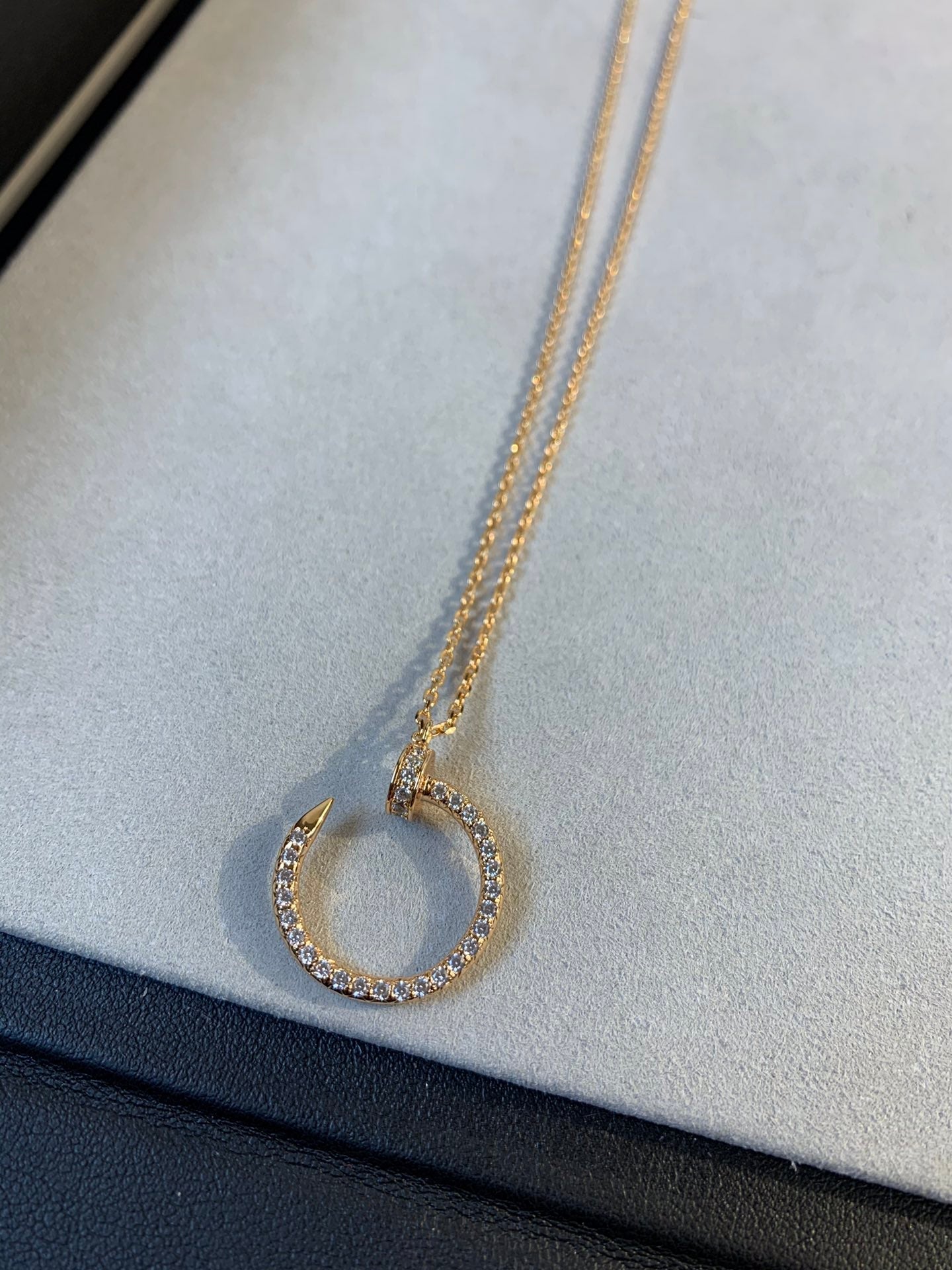 [Vicky]JUSTE NECKLACE PINK GOLD DIAMONDS