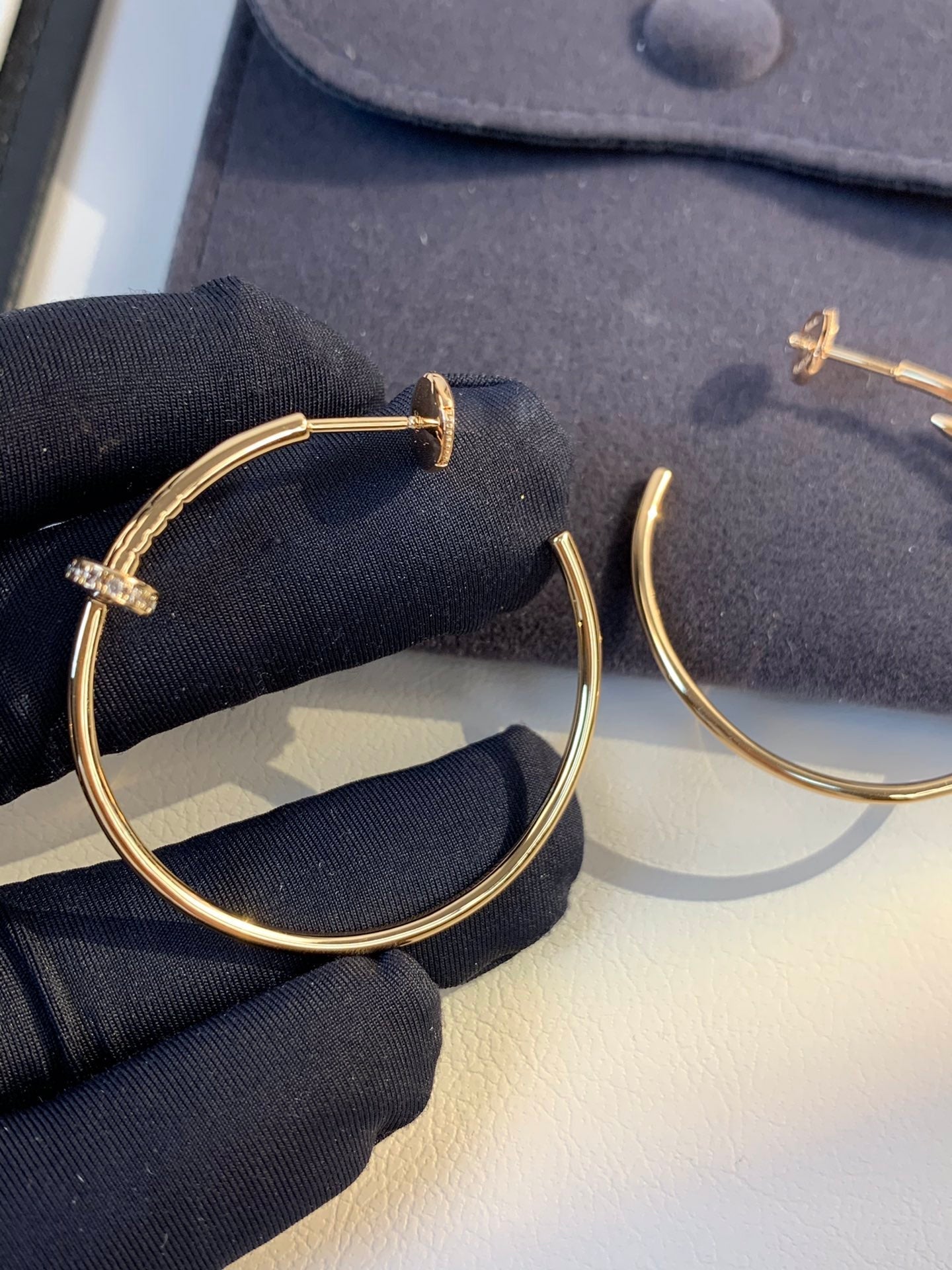 [Vicky]JUSTE EARRINGS GOLD DIAMONDS 1.8MM