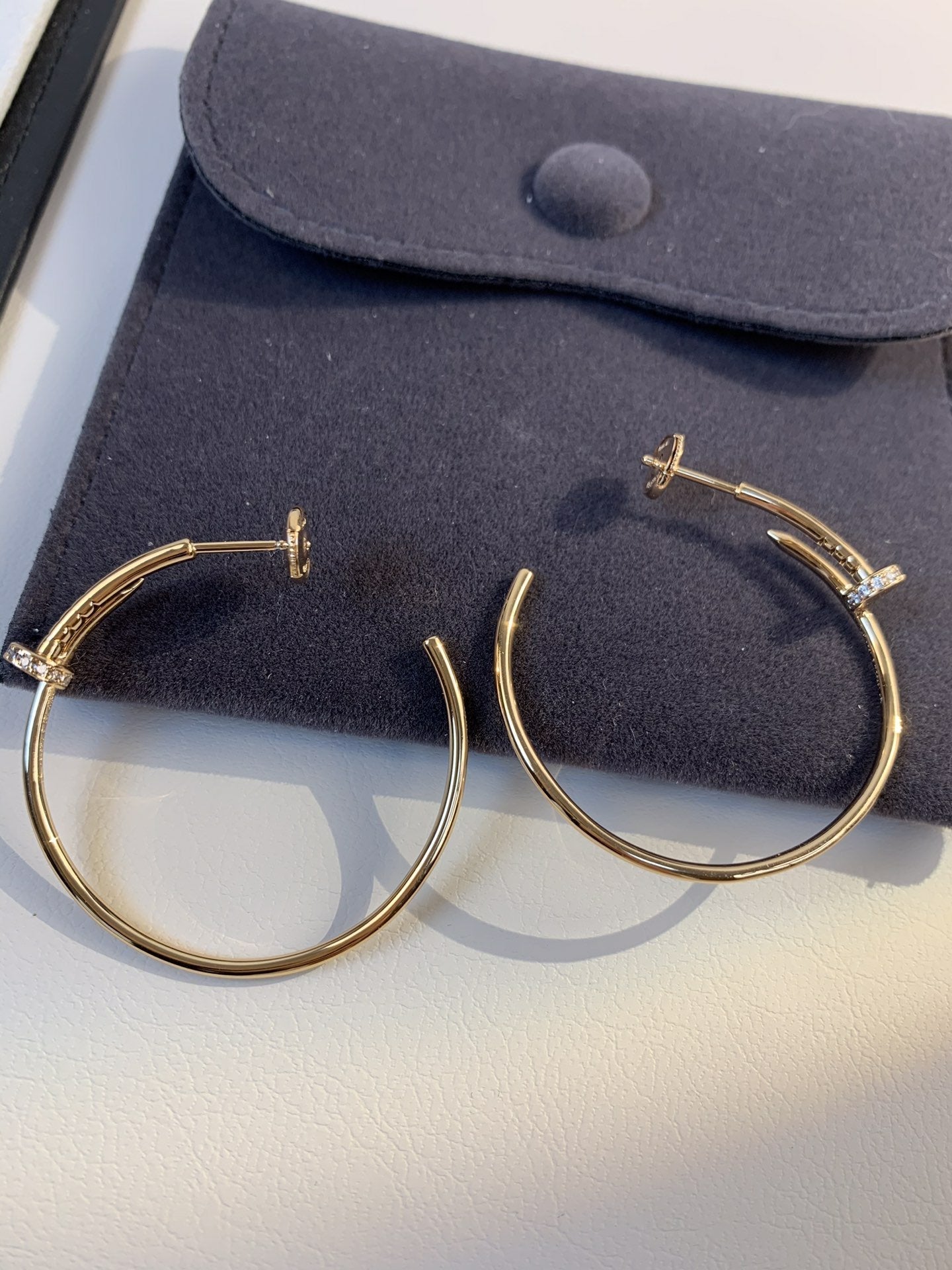 [Vicky]JUSTE EARRINGS GOLD DIAMONDS 1.8MM