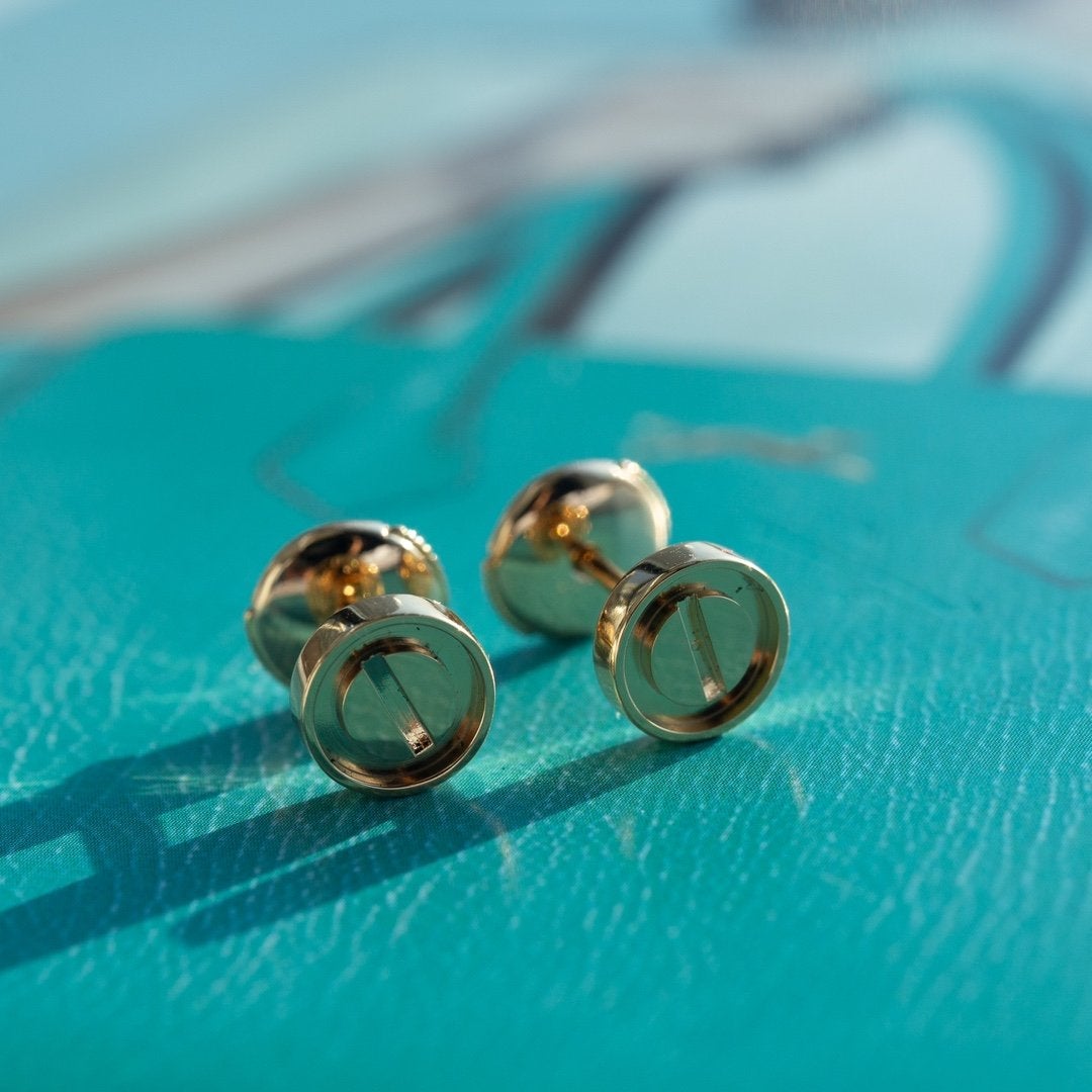 [Vicky]LOVE EARRINGS PINK GOLD 10MM