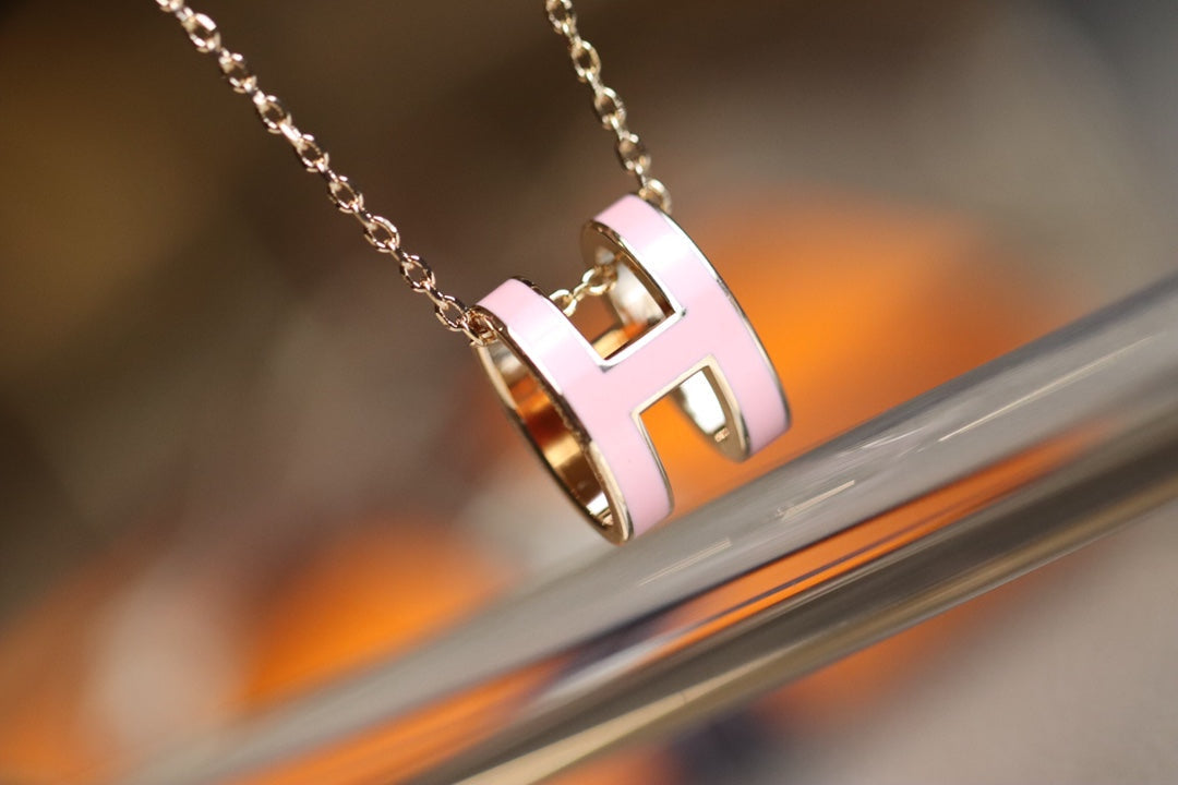 [Vicky]POP H PEDANT PINK GOLD