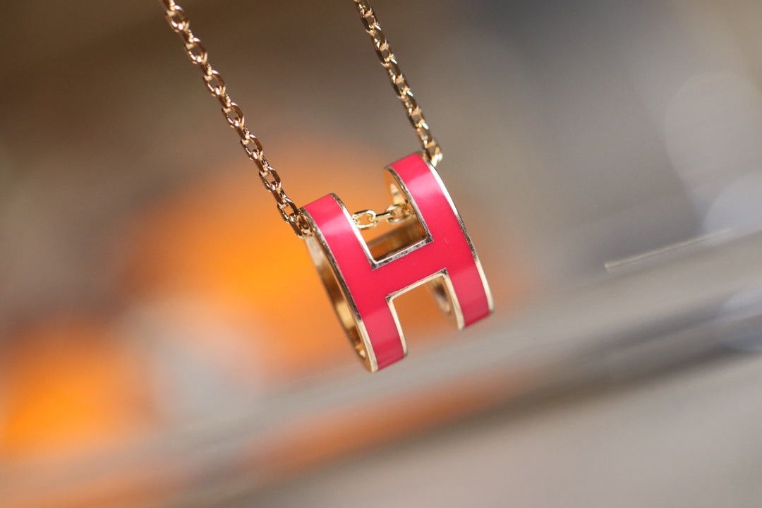 [Vicky]POP H PEDANT PINK GOLD