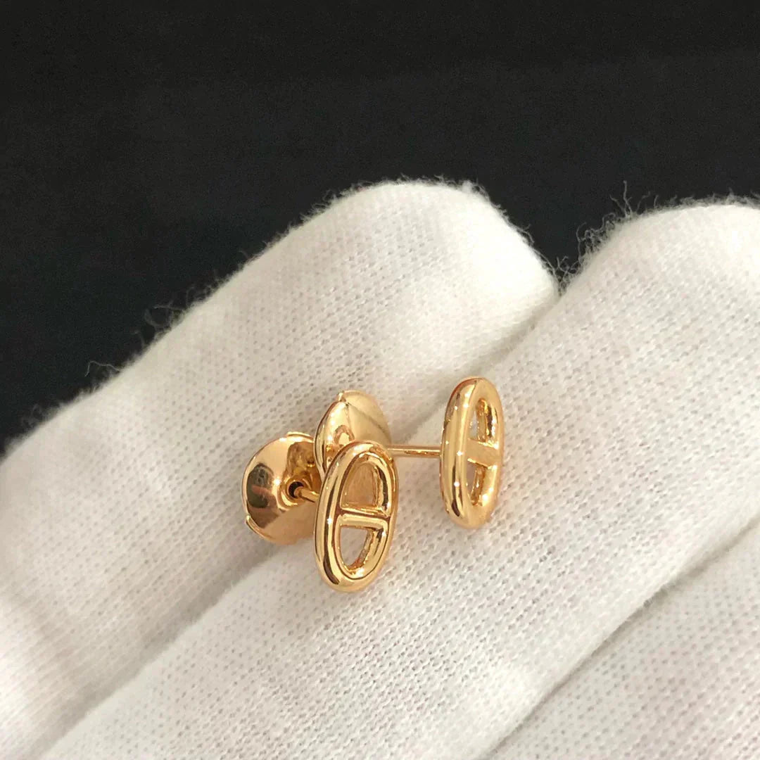 [Vicky]CHAINE SMALL EARRINGS GOLD AND SILVER