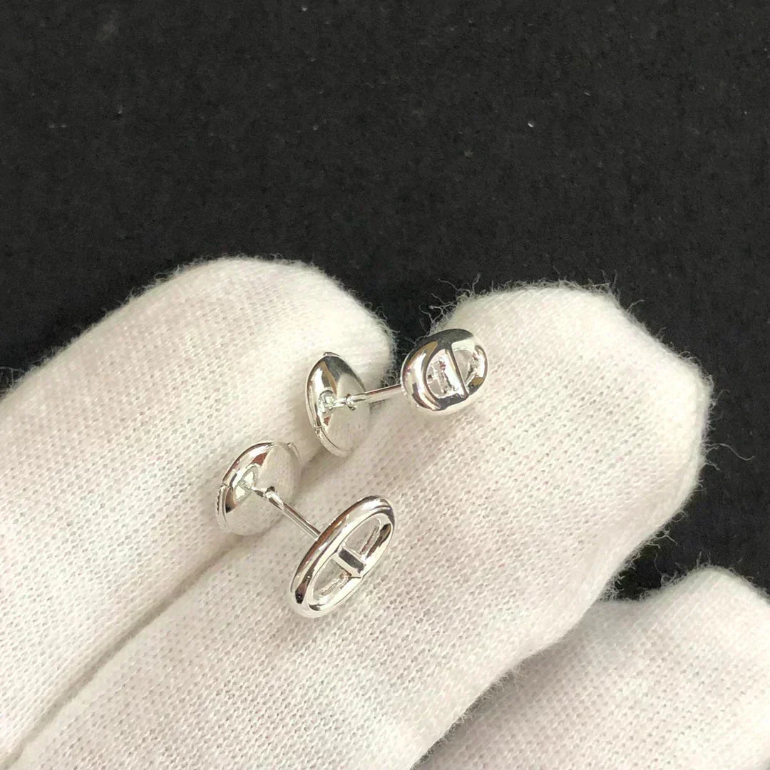 [Vicky]CHAINE SMALL EARRINGS GOLD AND SILVER