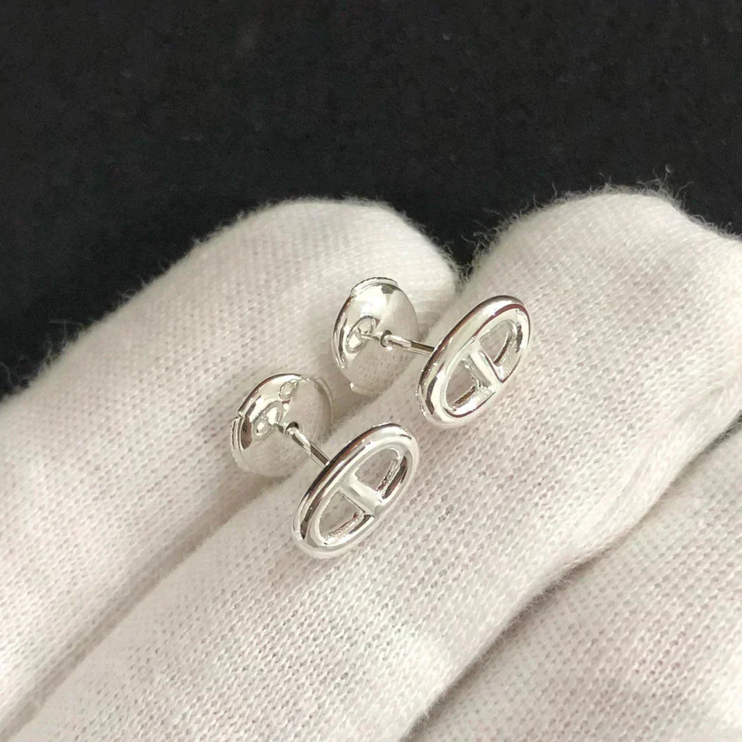 [Vicky]CHAINE SMALL EARRINGS GOLD AND SILVER