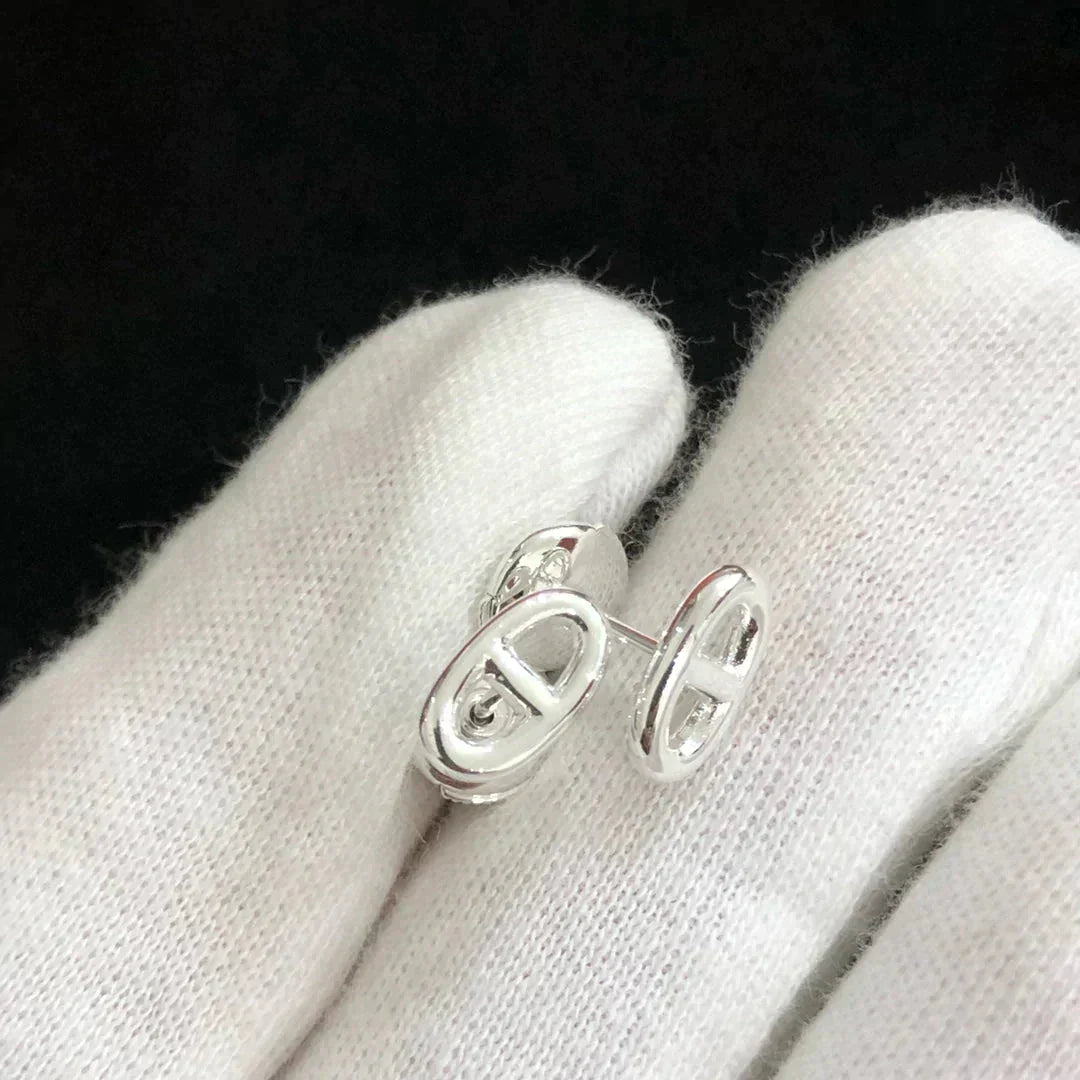 [Vicky]CHAINE SMALL EARRINGS GOLD AND SILVER