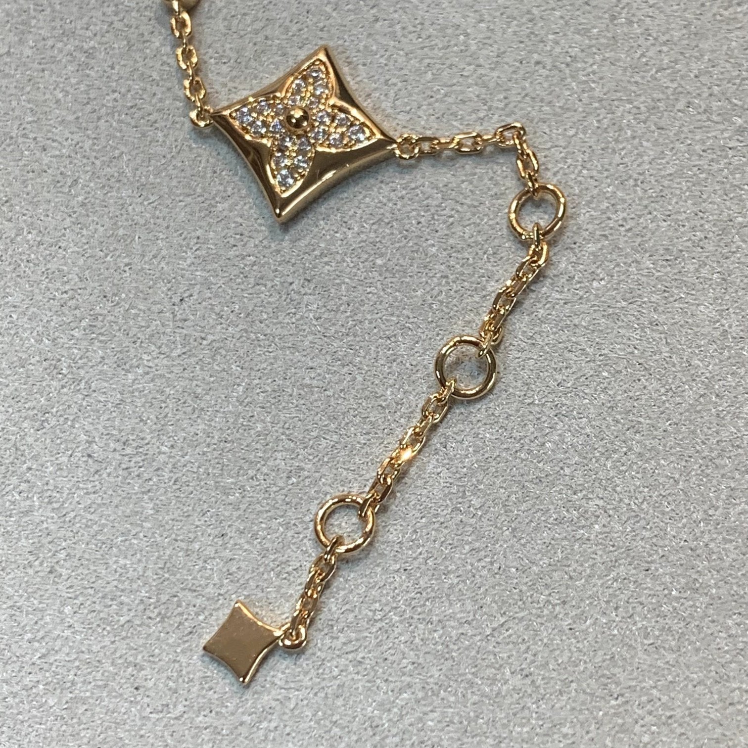 [Vicky]STAR AND SUN 4 MOTIFS GOLD DIAMONDS BRACELET
