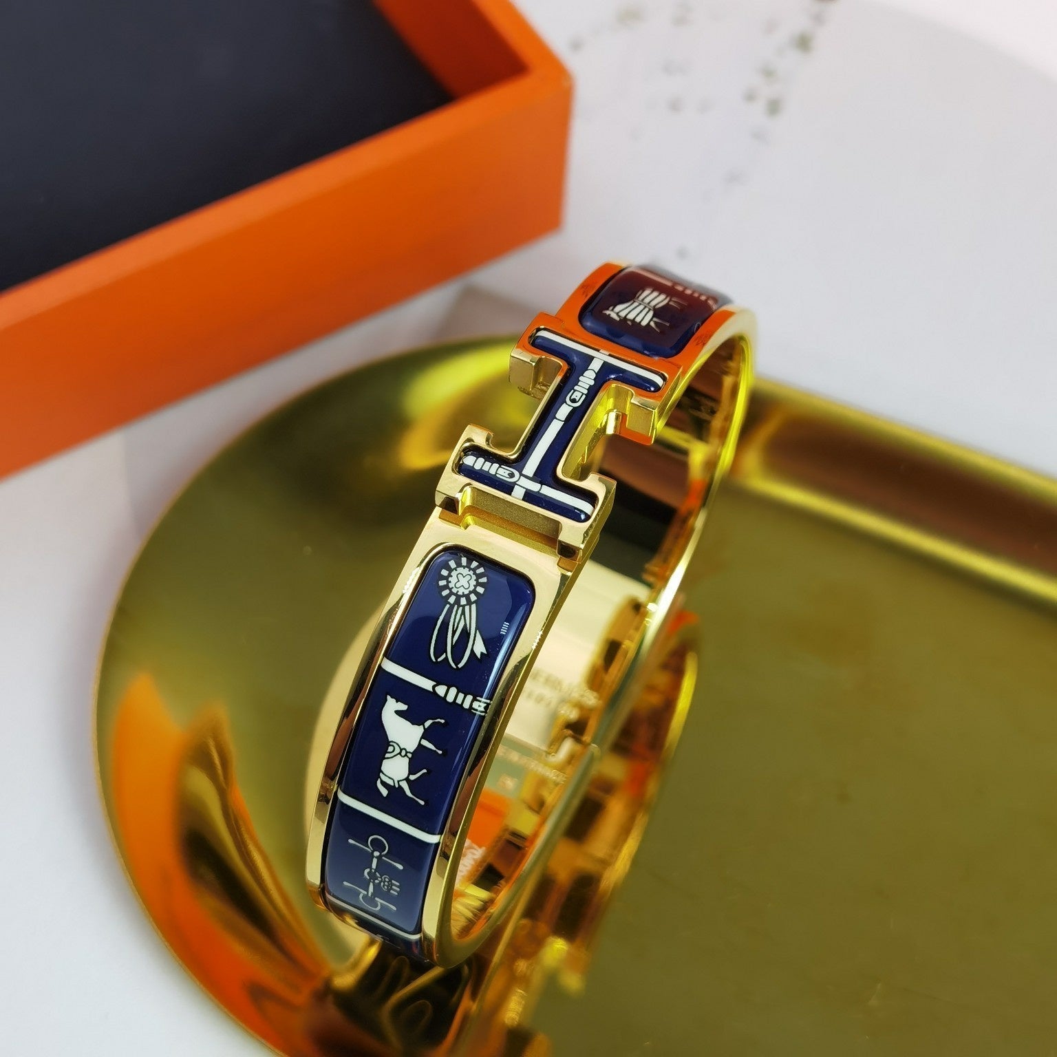 [Vicky]H COUVERTURES DARK BLUE BRACELET