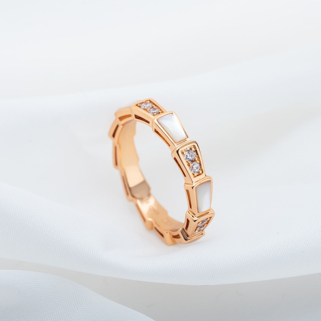 [Vicky]SERPENTI RING PINK GOLD DIAMOND MOP 3MM