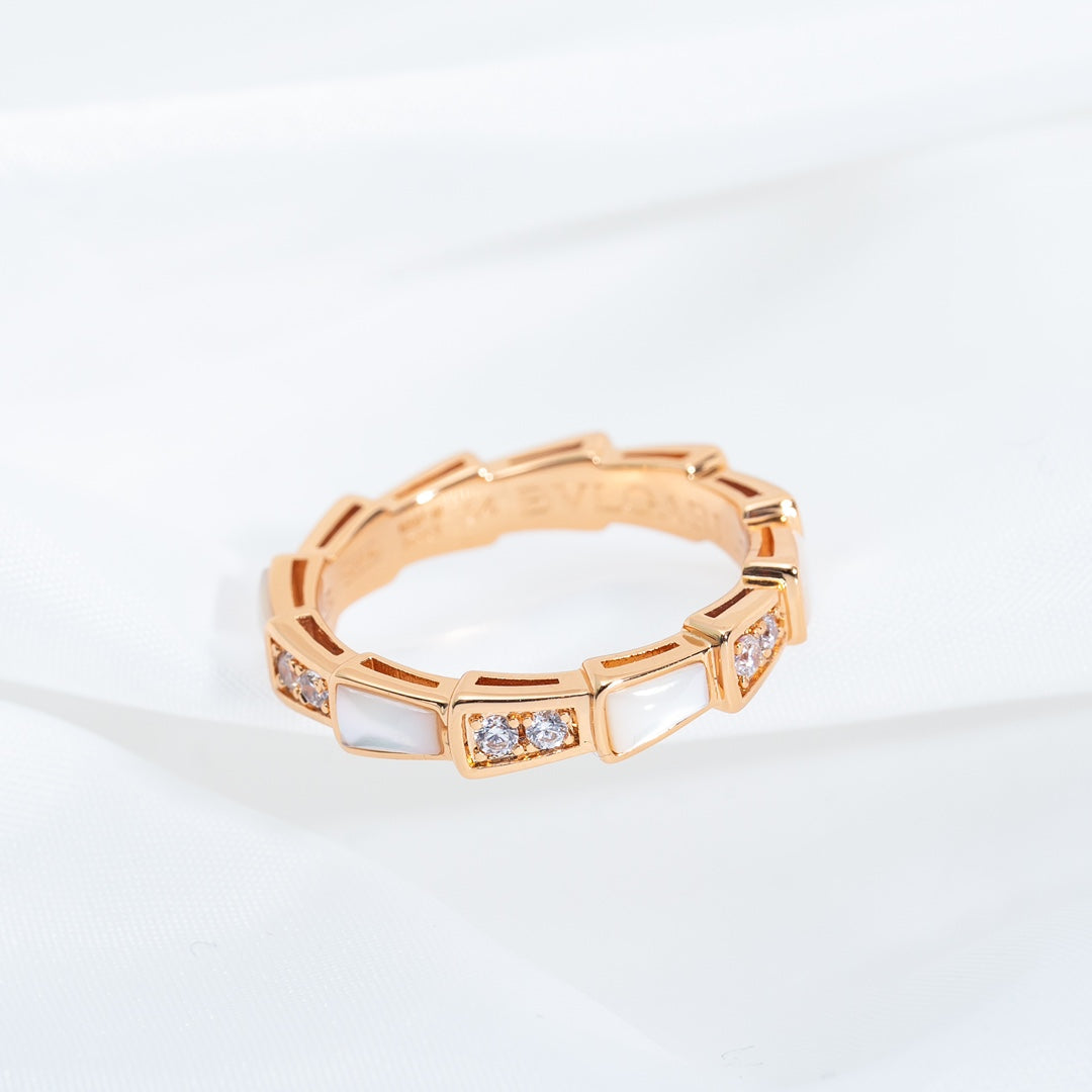 [Vicky]SERPENTI RING PINK GOLD DIAMOND MOP 3MM