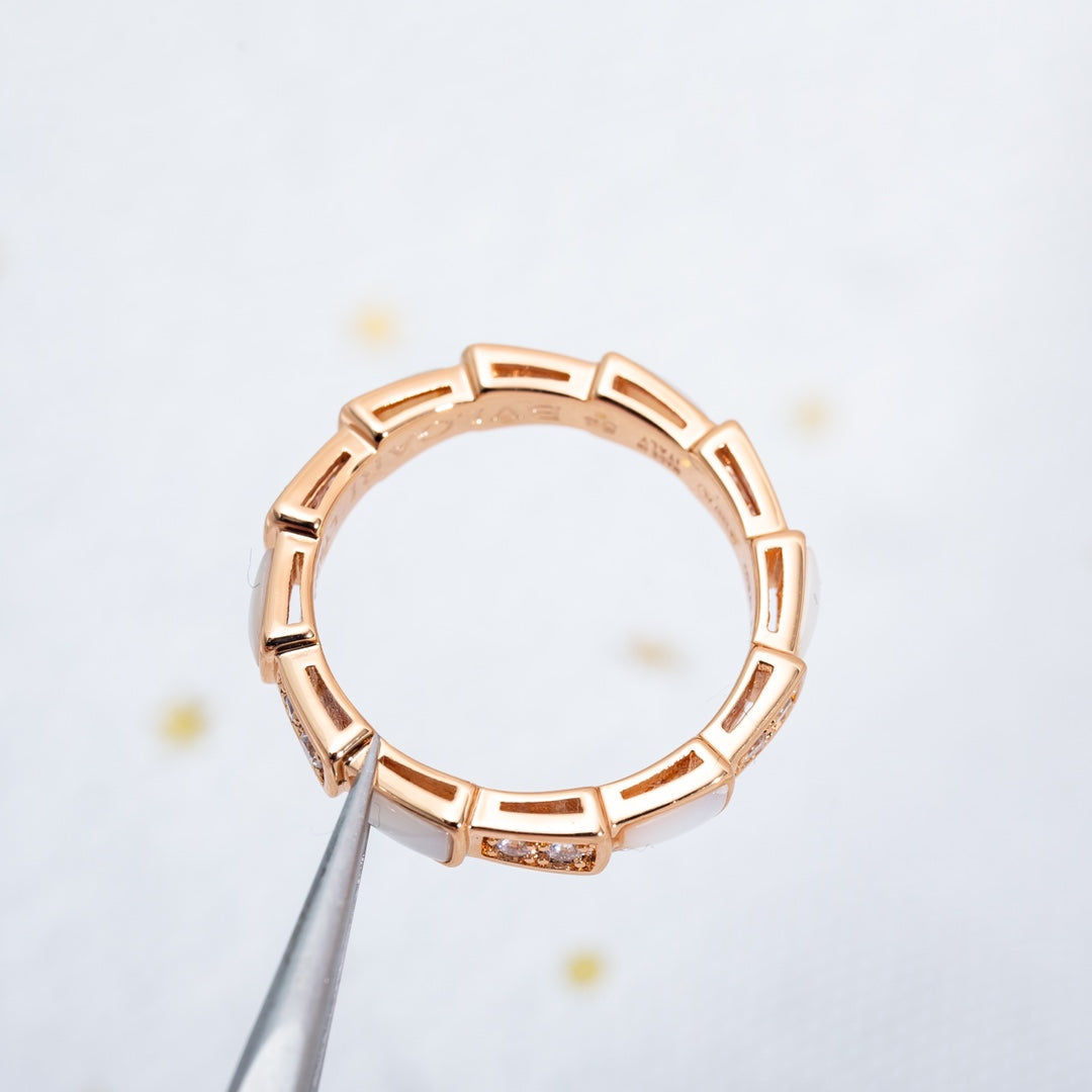 [Vicky]SERPENTI RING PINK GOLD DIAMOND MOP 3MM