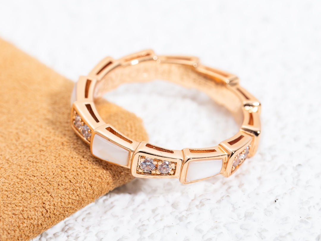 [Vicky]SERPENTI RING PINK GOLD DIAMOND MOP 3MM