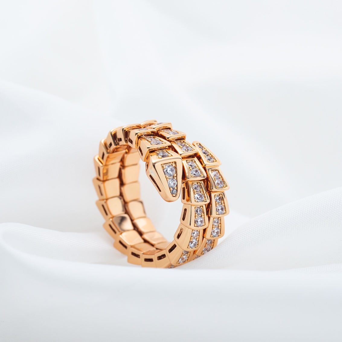 [Vicky]SERPENTI RING PINK GOLD DIAMOND DOUBLE ROW