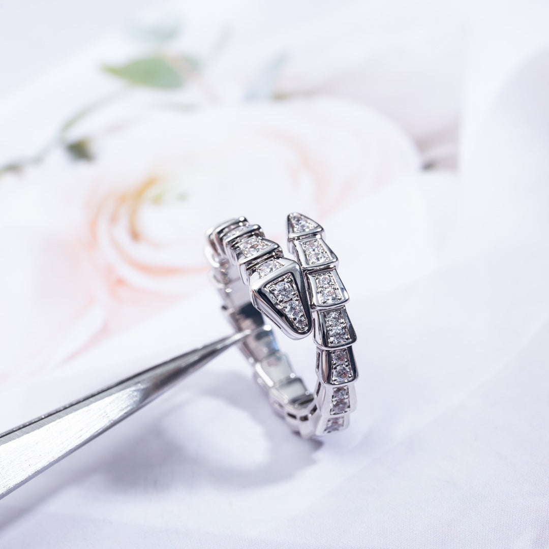 [Vicky]SERPENTI RING SILVER DIAMOND PAVED 4MM