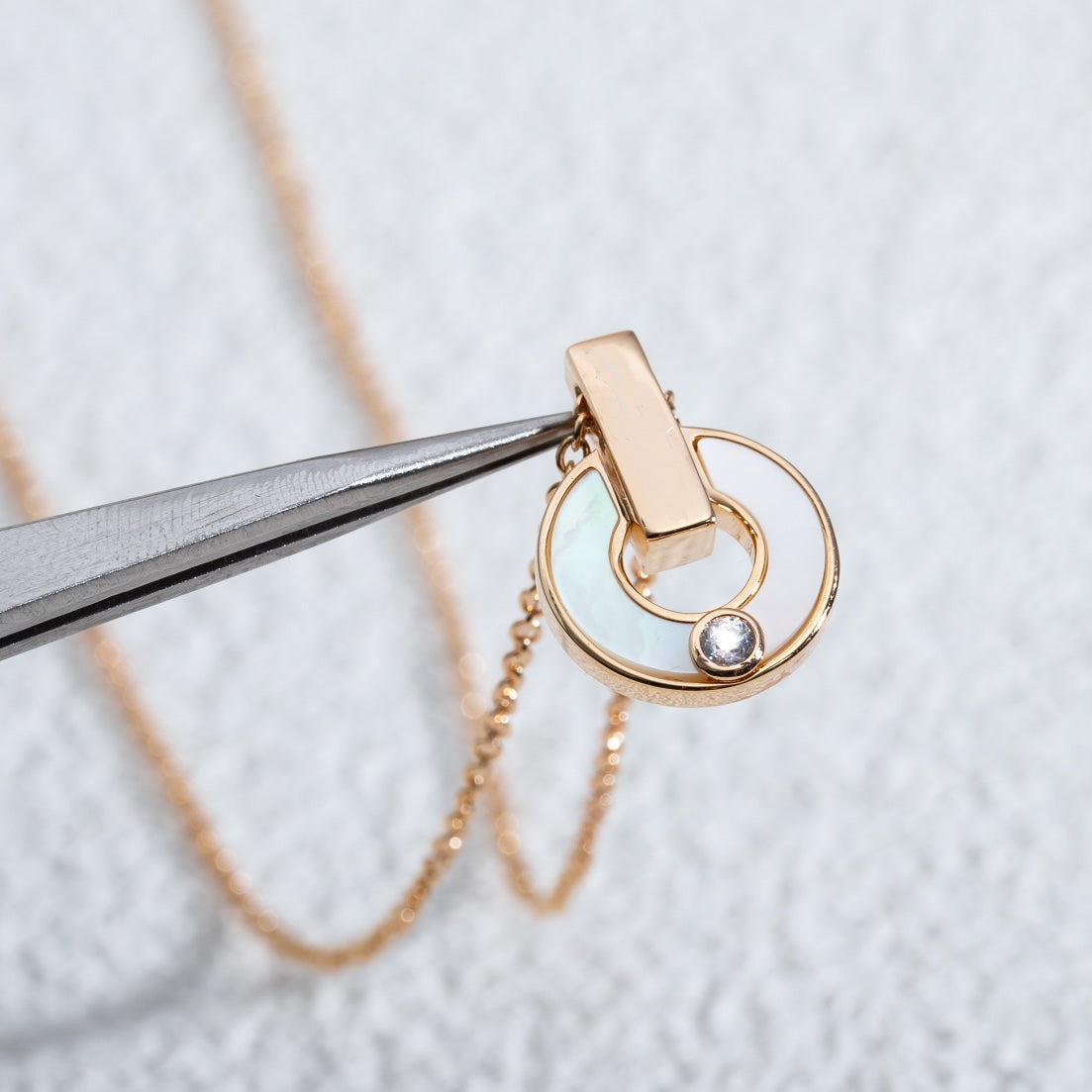 [Vicky]GARI NECKLACE PINK GOLD MOP