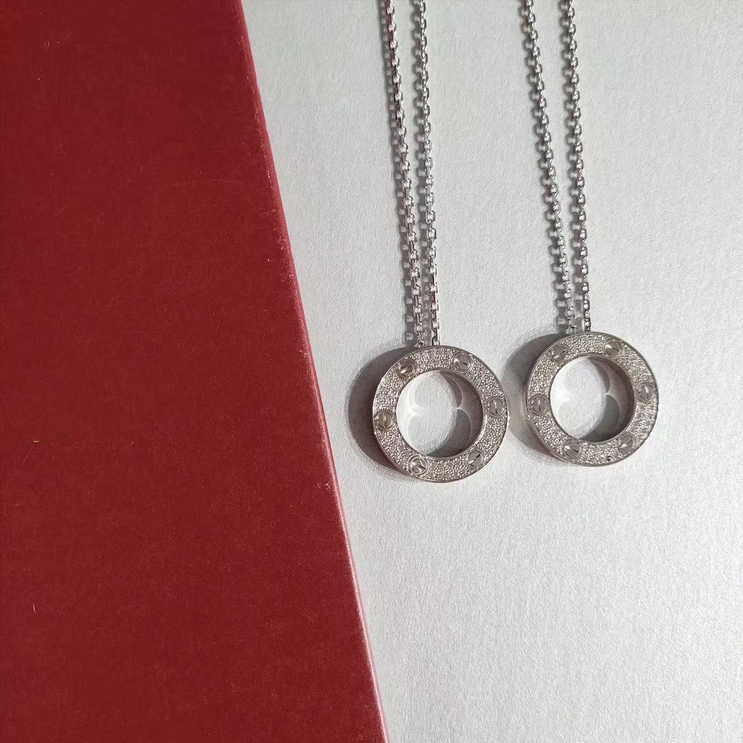 [Vicky]LOVE NECKLACE ADJUSTABLE SILVER
