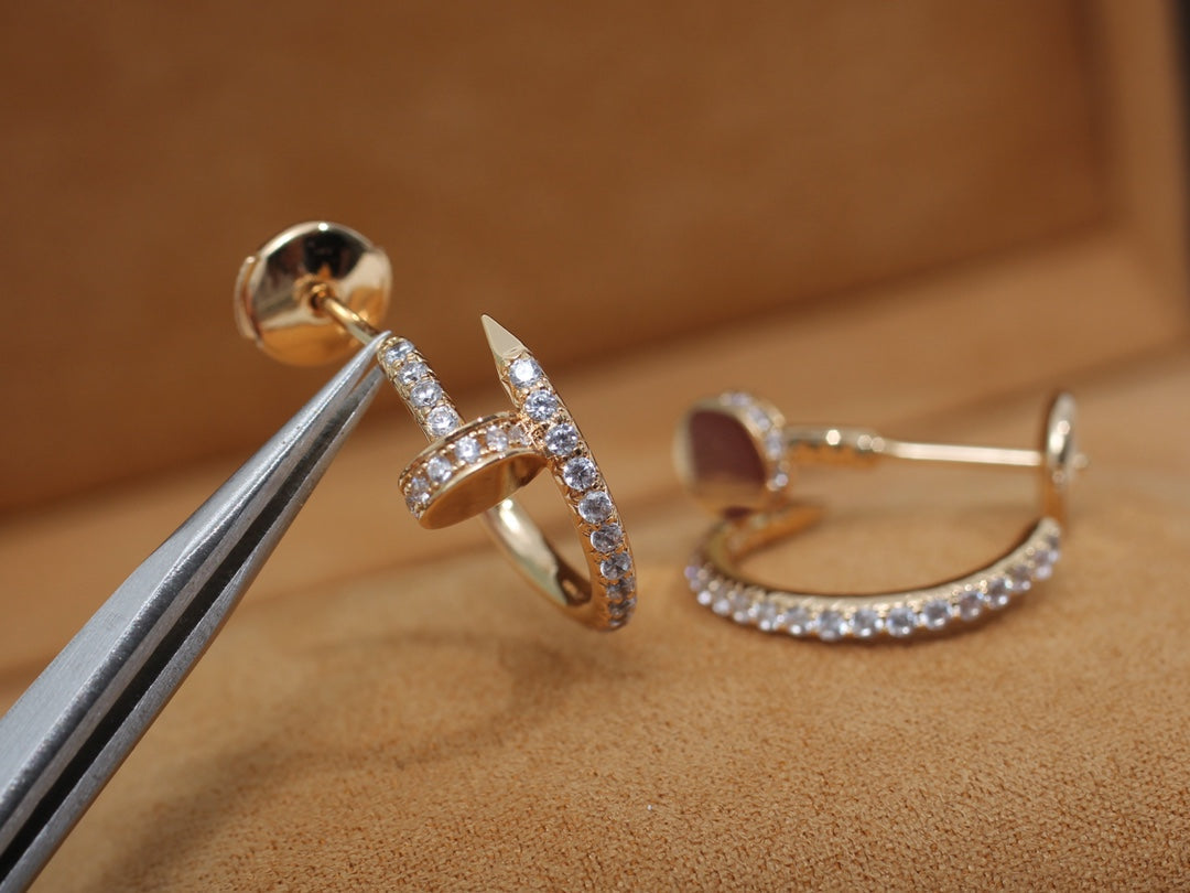 [Vicky]JUSTE EARRINGS 12.75MM PINK GOLD DIAMOND