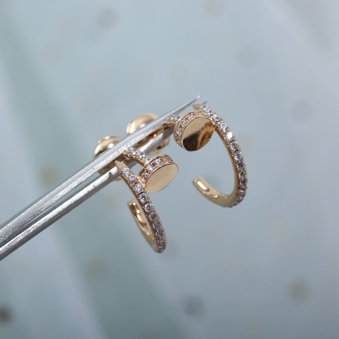 [Vicky]JUSTE EARRINGS 12.75MM PINK GOLD DIAMOND
