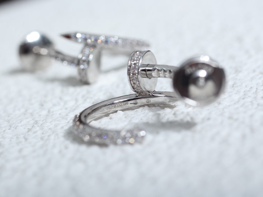 [Vicky]JUSTE EARRINGS 12.75MM SILVER DIAMOND