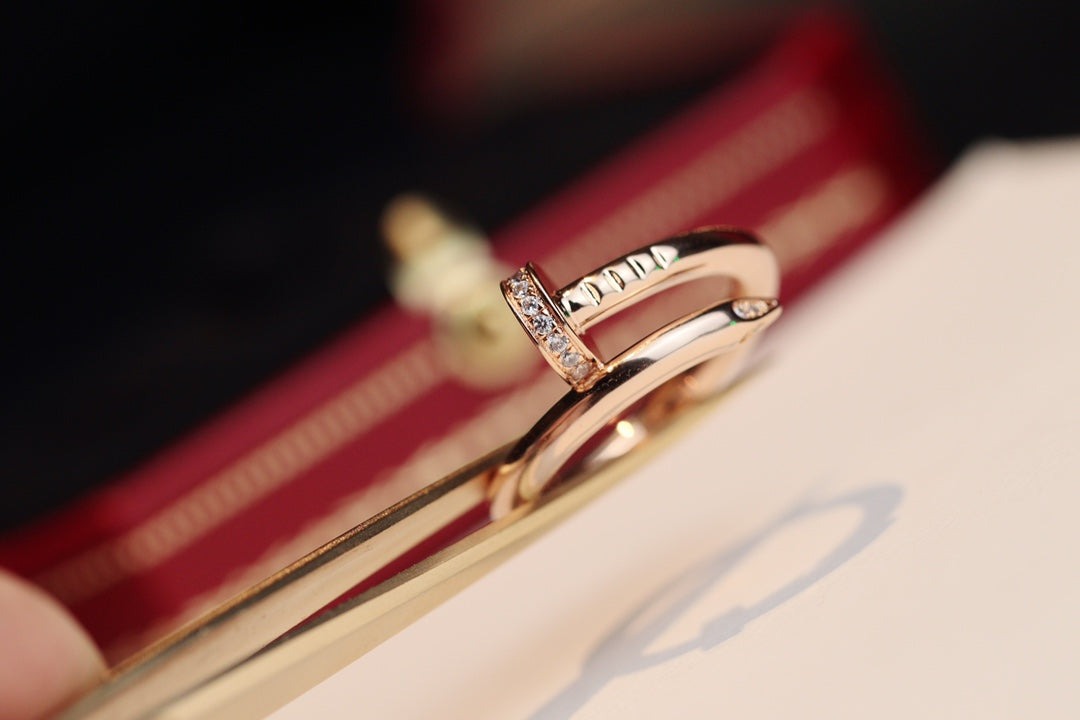 [Vicky]JUSTE RING 2.65MM PINK GOLD DIAMOND