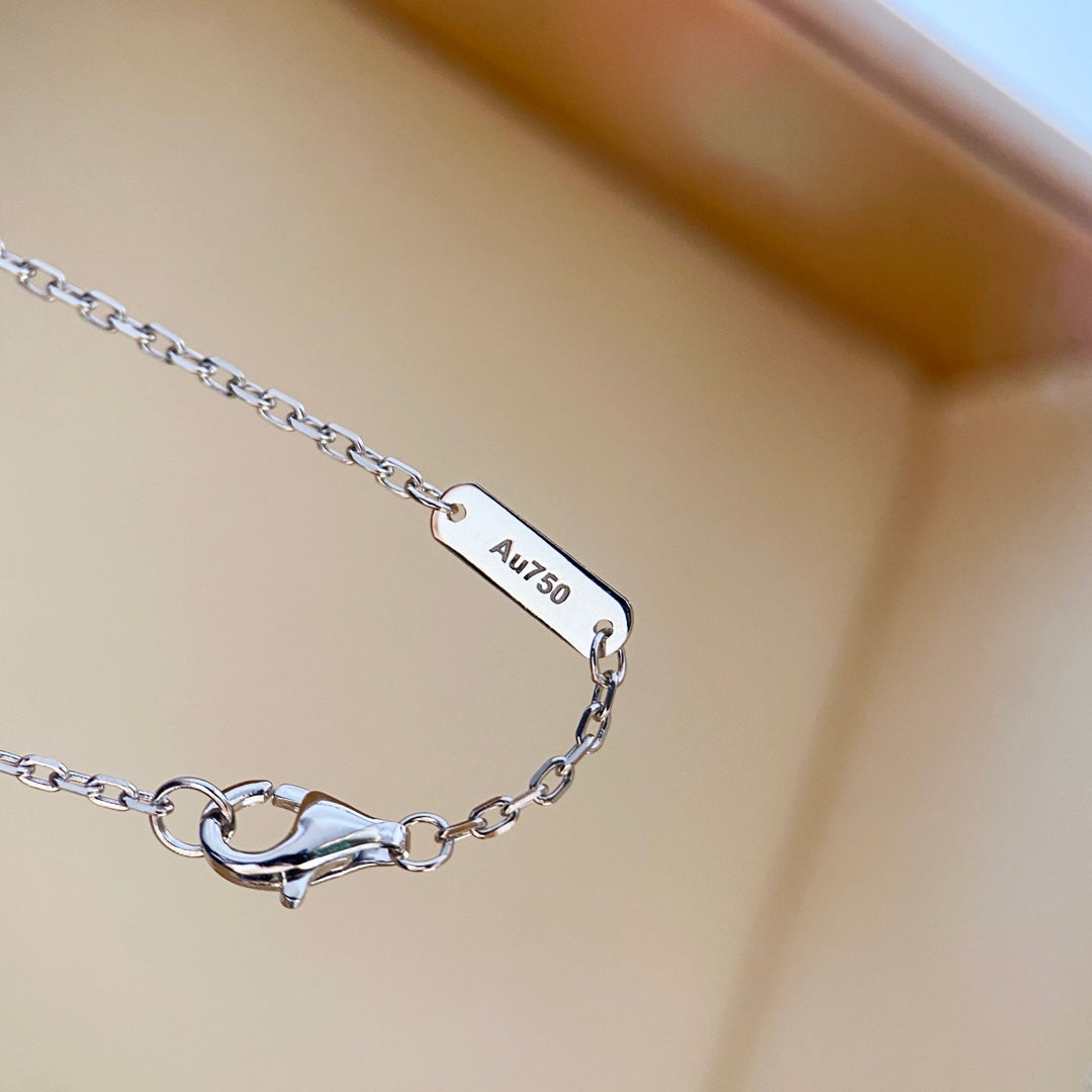 [Vicky]CLOVER DIAMOND NECKLACE SILVER