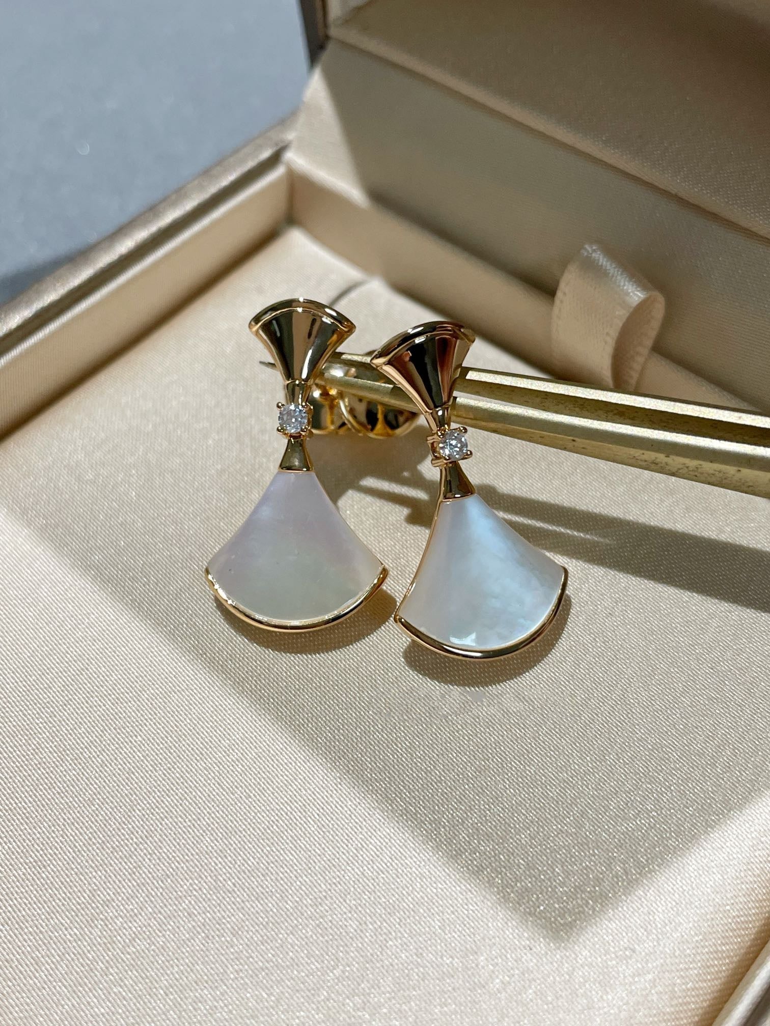 [Vicky]DREAM MOP 1 DIAMOND EARRINGS