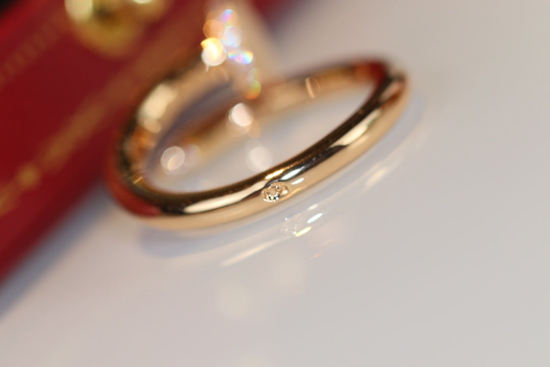 [Vicky]JUSTE RING 2.65MM GOLD DIAMOND