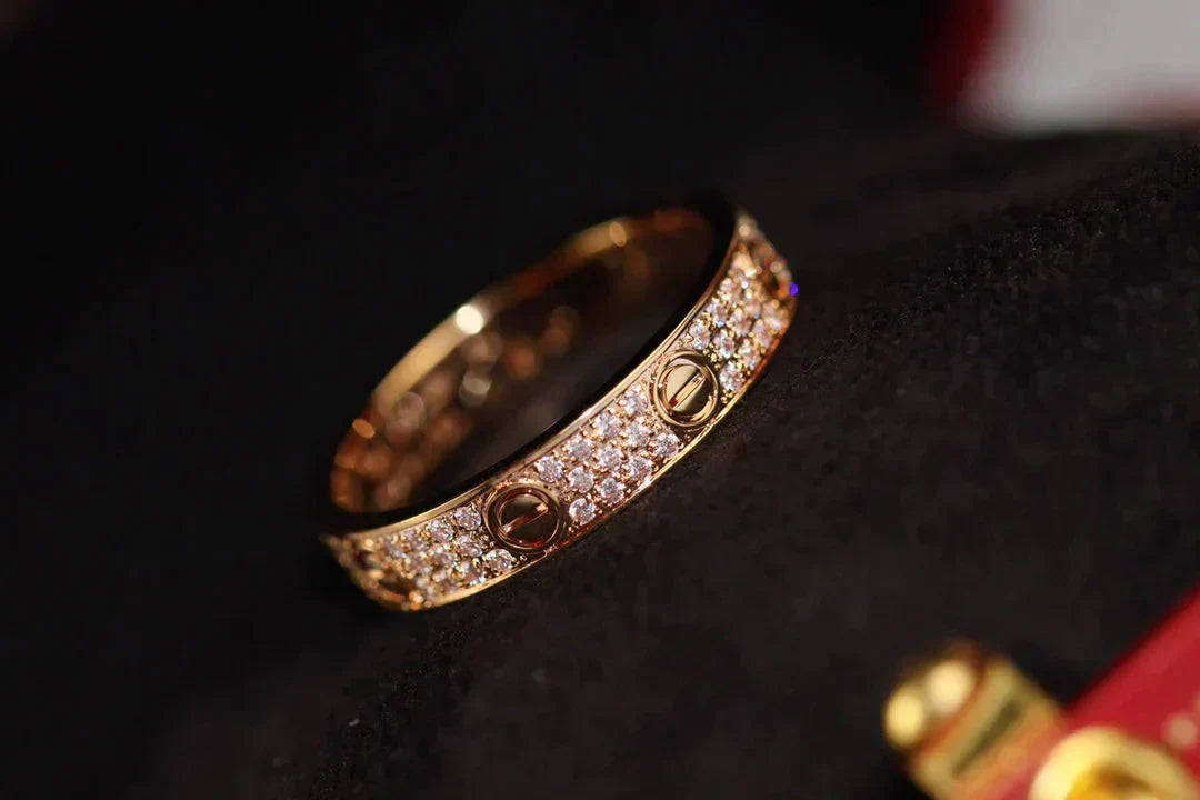 [Vicky]LOVE RING 3.6MM DIAMOND PAVED