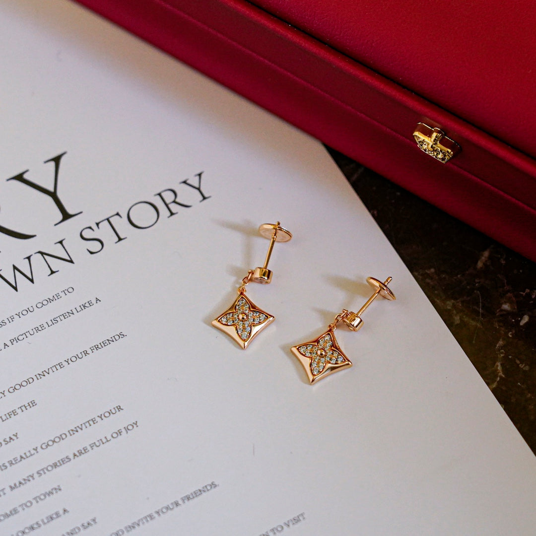 [Vicky]STAR DIAMONDS EARRINGS GOLD