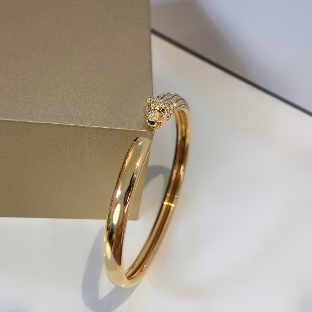 [Vicky]PANTHERE GOLD DIAMOND OPEN BRACELET
