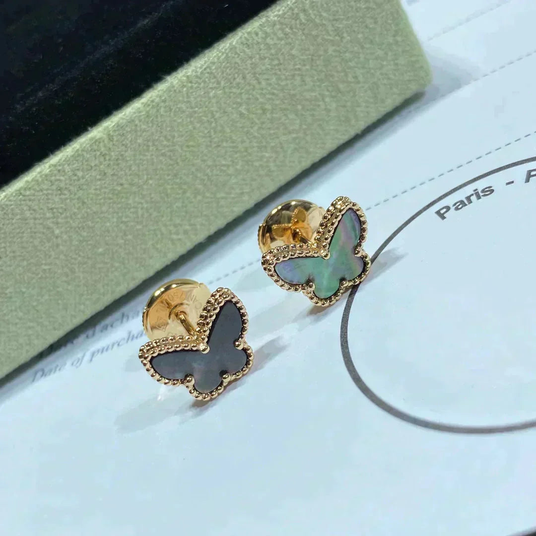 [Vicky]BUTTERFLY DARK MOP  EARRINGS