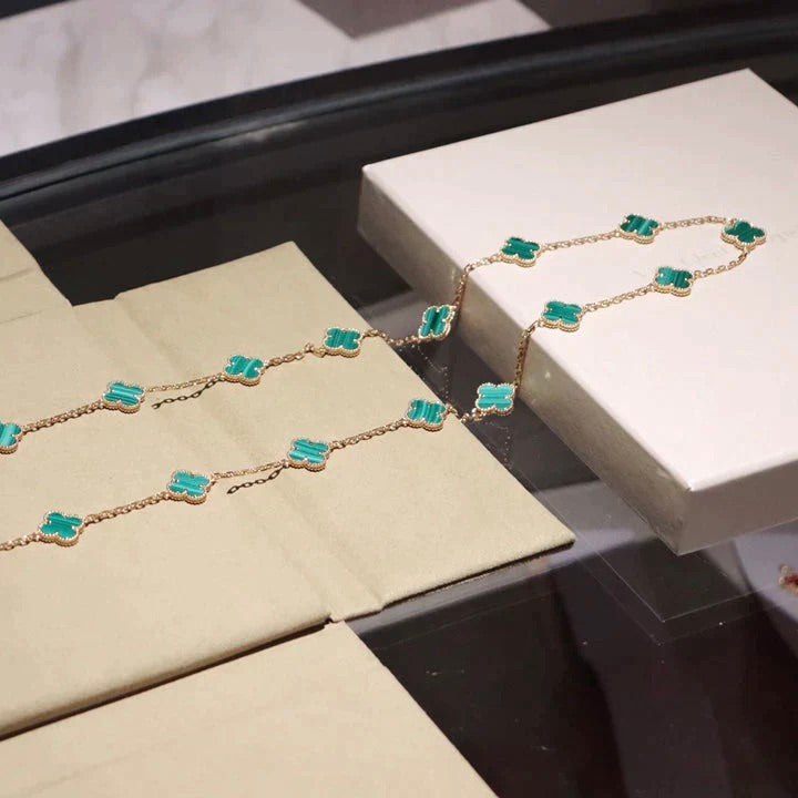 [Vicky]CLOVER 20 MOTIFS MALACHITE GOLD