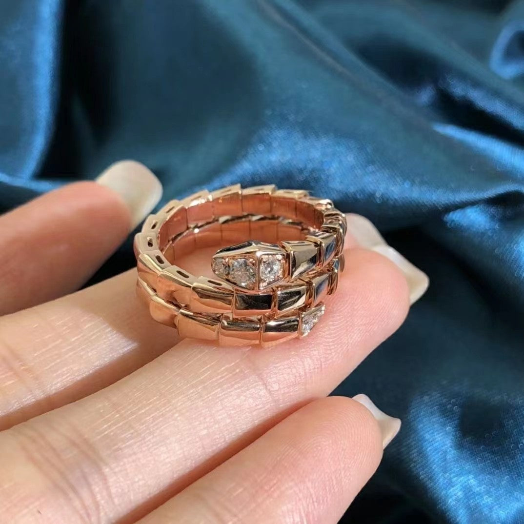 [Vicky]SERPENTS DOUBLE ROW DIAMOND RING