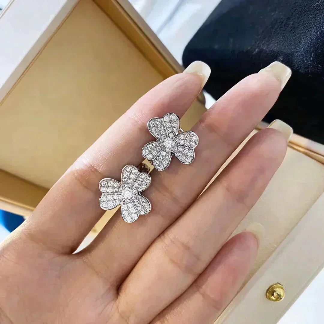 [Vicky]CLOVER COMOS DIAMOND EARRINGS SILVER