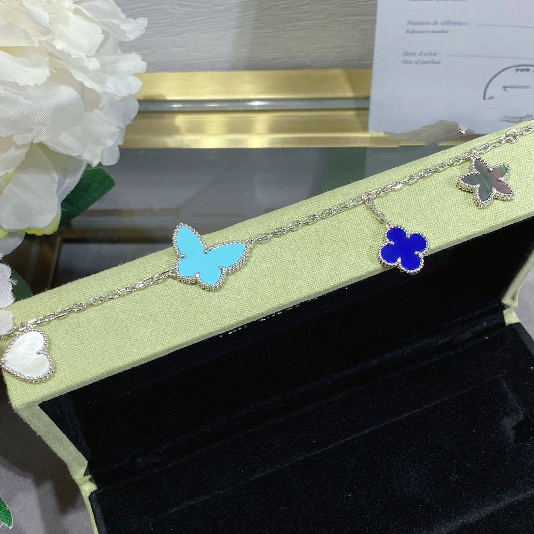 [Vicky]LUCKY SPRING SILVER BRACELET 4 MOTIF