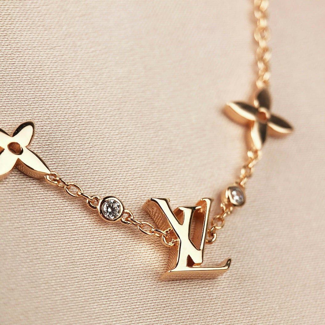 [Vicky]STAR AND SUN 7 MOTIFS GOLD BRACELET