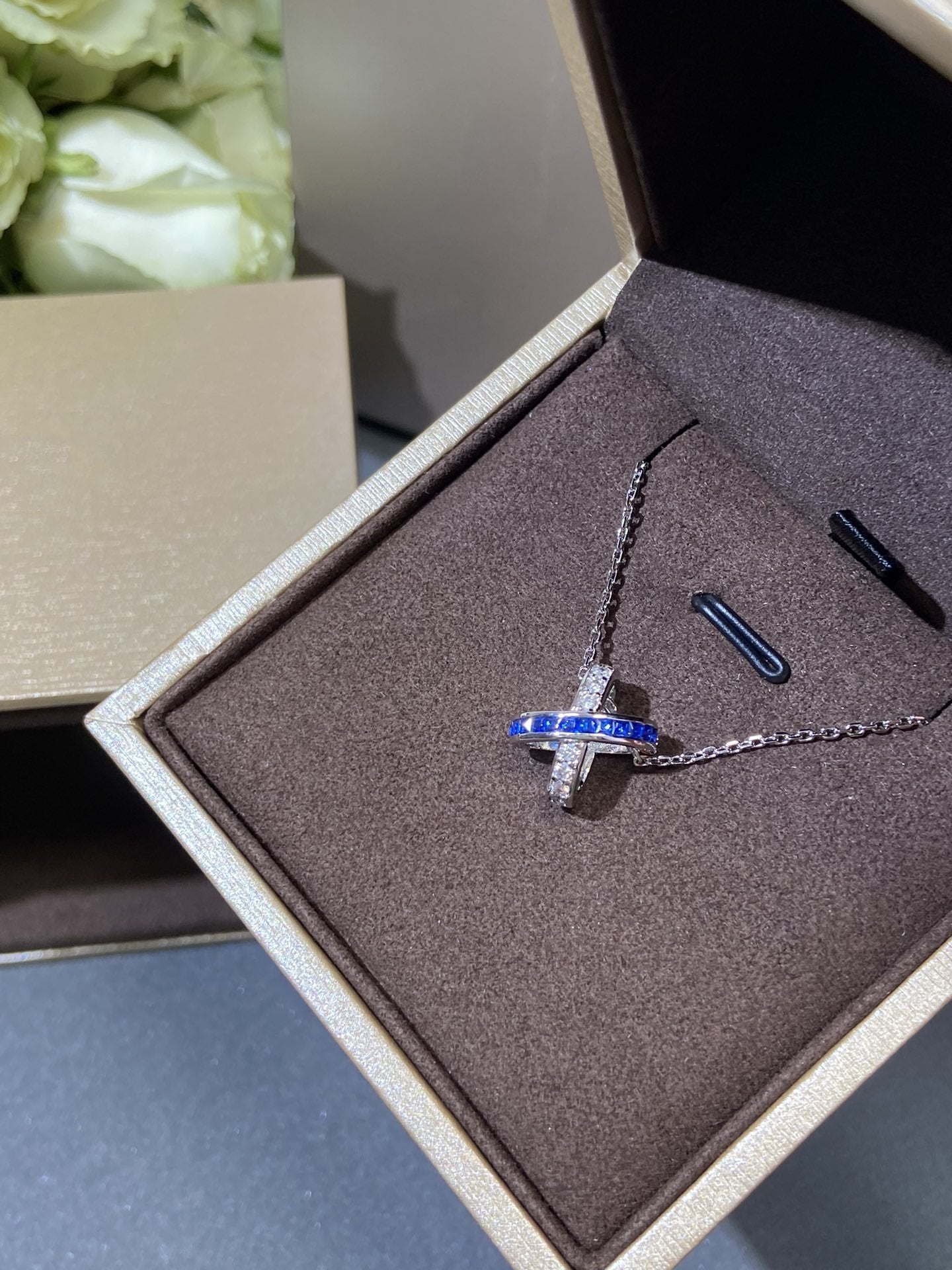 [Vicky]LIENS DIAMOND SILVER NECKLACE