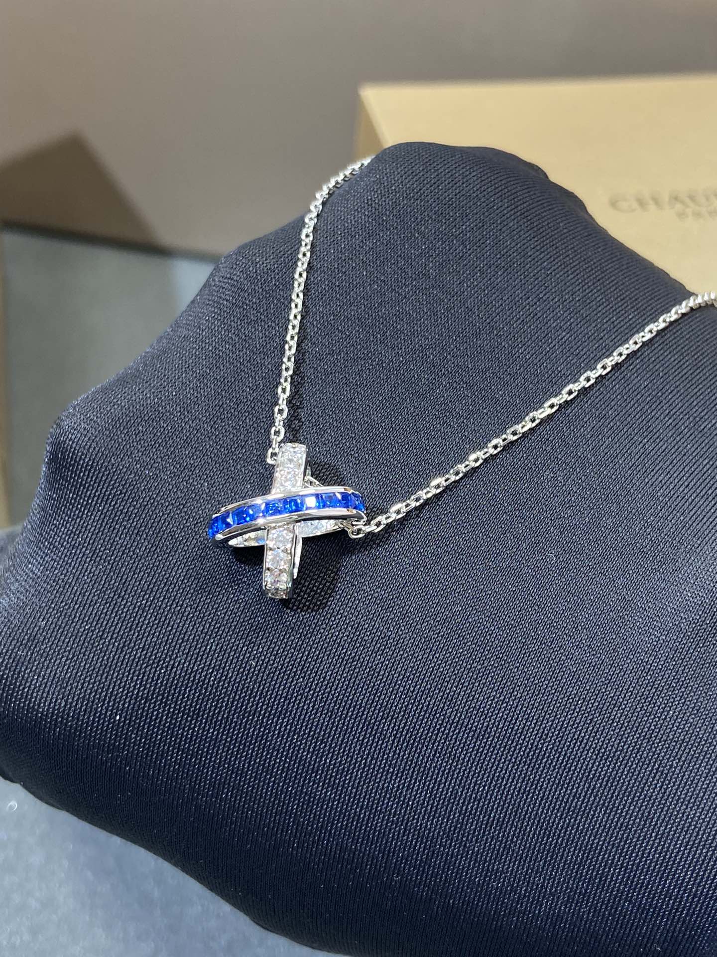 [Vicky]LIENS DIAMOND SILVER NECKLACE